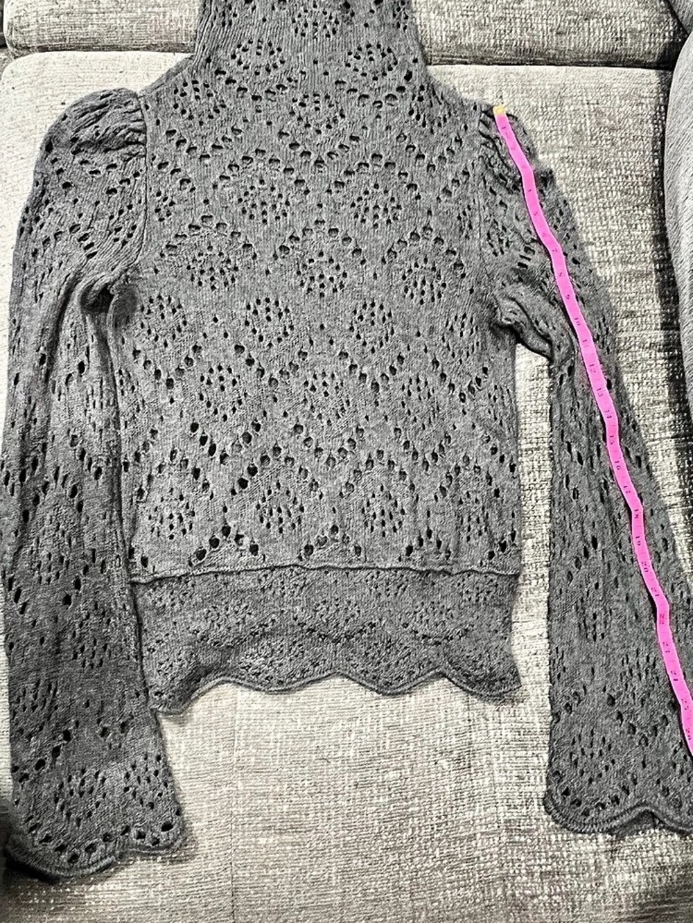 Free People Open Knit Cardigan Gray Medium. T14